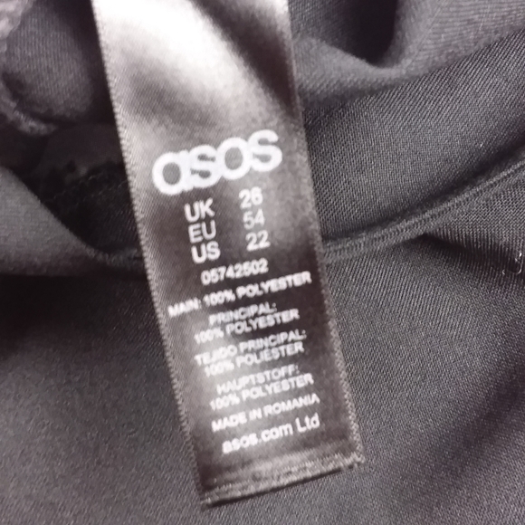 NWT ASOS Women CURVE Dress Pants Black US 22 - Picture 4 of 5